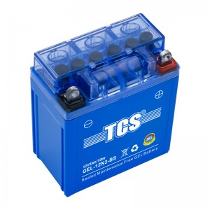 Gel battery for motorcycle maintenance free TCS 12N3-BS