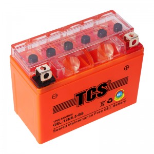 TCS gel battery for motorcycle sealed maintenance free 12N6.5-BS-copper