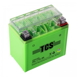แบตเตอรี่เจลสำหรับมอเตอร์ไซค์ TCS YT5L-BS-สีเขียวอ่อน