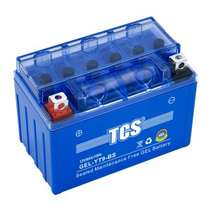 Bateria TCS Gel para motocicleta selada livre de manutenção YT9-BS