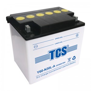 Bateria convencional carregada a seco TCS Y60-N30L-A da bateria da motocicleta
