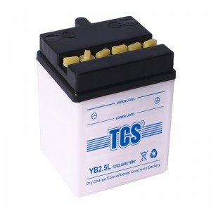 Motorcycle battery dry charged lead acid 12V TCS YB2.5L