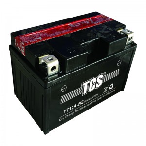 TCS मोटरसाइकल ब्याट्री ड्राई चार्ज MF YT12A-BS