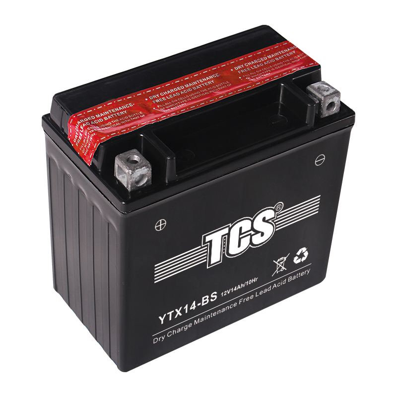 China TCS dry charged maintenace free lead acid motorcycle battery YTX14-BS  manufacturers and suppliers