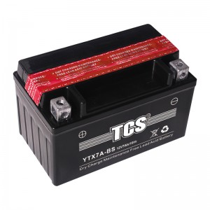 TCS motorcycle battery maintenance free YTX7A-BS