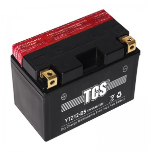 Motorcycle battery dry charged MF TCS YTZ12-BS