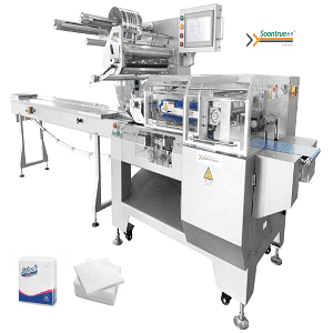 מכונת אריזה של זרימת נייר רקמות בקרוב