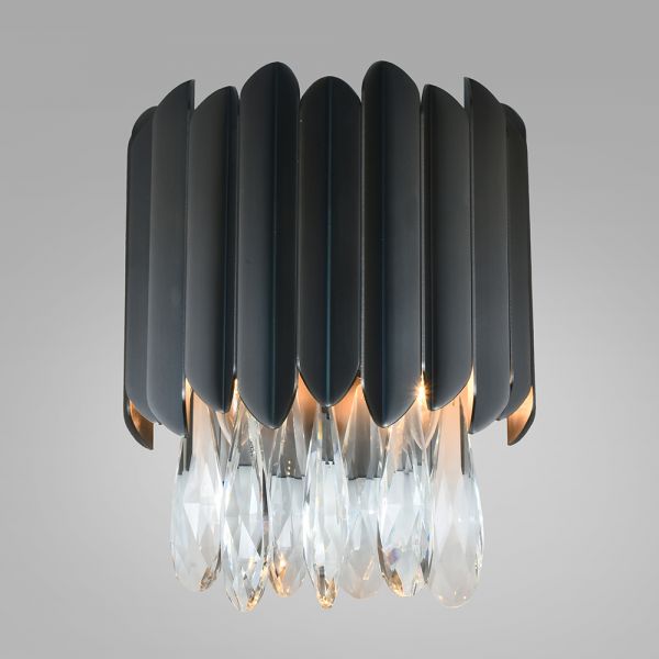 Wholesale China Ball Chandelier Lighting Manufacturers Suppliers –    Brushed Black Modern Wall Sconce MJ-6005 – Langsheng detail pictures