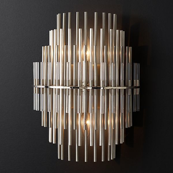 Wholesale China Crystal Lighting Factory Quotes –  Emile Modern Glass Wall Sconce in Pewter SF-001 – Langsheng