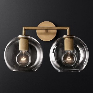 Two 8” Diam Glass Balls Wall Lamp SK006