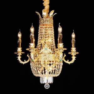 Chandelier 33801 Pałacowa świeca kryształowa w stylu retro prosty Żyrandol LED