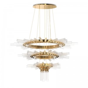 Chandeliers SPWS-C003 Modèn koutim kristal Luxury Art chandelye nan Villa Hall