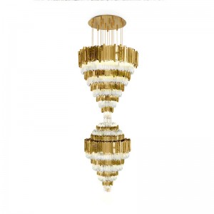 Żyrandole SPWS-C007 Nowoczesny kryształowy wykwintny luksusowy żyrandol artystyczny w willi Hall