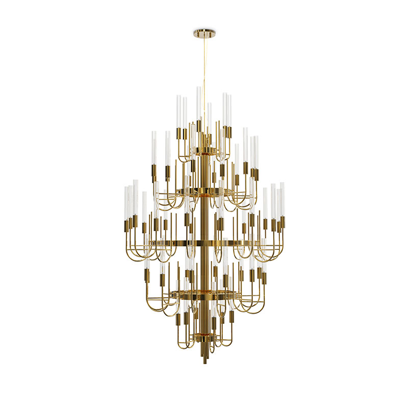 Wholesale China Floor Lamp Modern Light Factories Pricelist –  Chandeliers SPWS-C019 Made with brass and clear crystal glass, this imposing item is perfect for any entrance or ball room. – Langsheng detail pictures