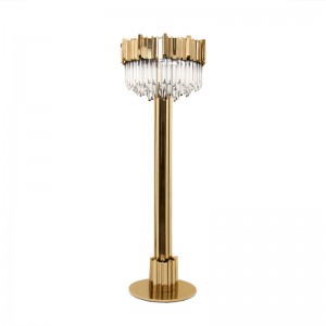 Golvlampor SPWS-FL0010 Unik form rikt kristallglas guldpläterad mässing fäste villa golvlampa