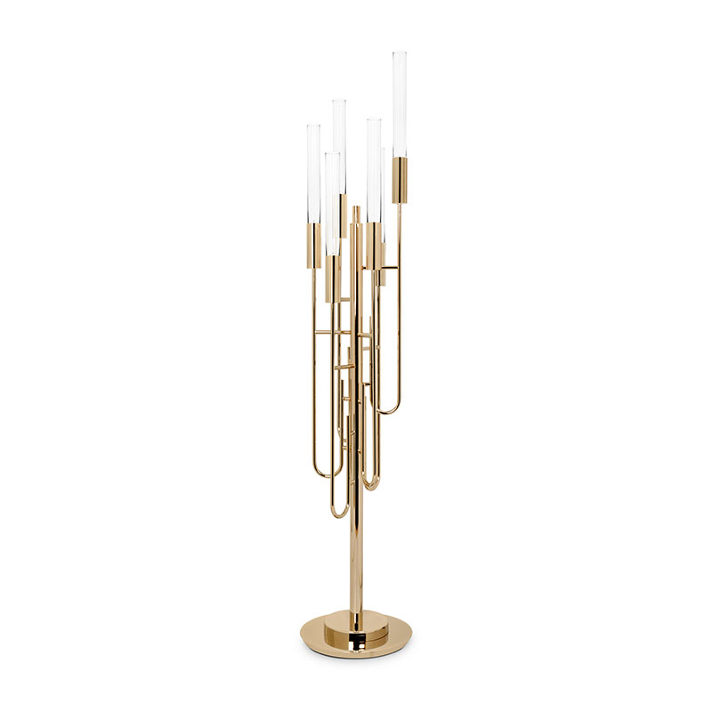 Wholesale China Modern Wall Lamp Factory Quotes –  Floor Lamps SPWS-FL008 Unique Gala floor lamp, gold-plated brass and crystal glass, elegant lounge or corridor, noble atmosphere and luxuri...
