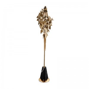 Mga Lampara sa Salog SPWS-FL009 Maluho nga chandelier brass branch ug leaf plastic art high-end custom villa living room table lamp