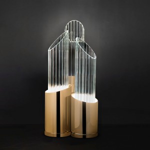 Tafellampe SPWS-T001 Rib kristal elegante koper en kristalglas is gemaak om perfek te pas by enige moderne atmosfeer en ewige harmonie kristal tafellamp