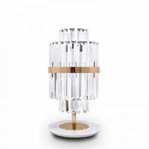 Table Lamps SPWS-T002 The exquisite and rich lines of the statue of liberty, the combination of brass and crystal and marble base, harmonious and elegant light luxury crystal table lamp