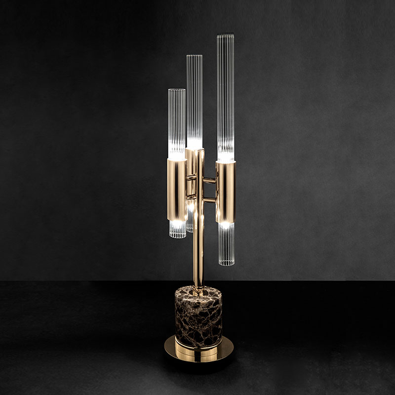 Wholesale China LED Bedside Lamp Manufacturers Suppliers –  Table Lamps SPWS-T003 Waterfall unique crystal glass gold-plated brass charm table lamp – Langsheng Featured Image