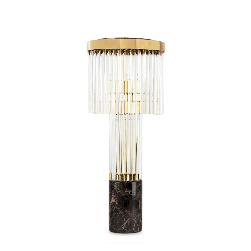 Wholesale China Stand Floor Lamp Quotes Pricelist –  Table Lamps SPWS-T005 Marble base exquisite crystal brass lighthouse architectural inspiration light luxury villa living room table lamp ...