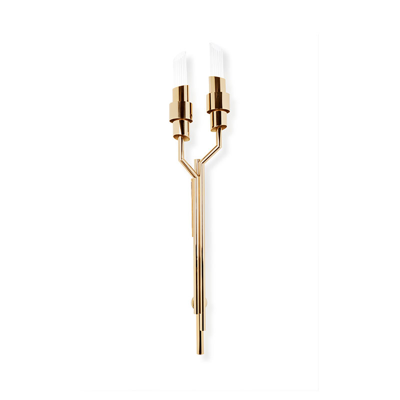 Wholesale China Glass Floor Lamp Manufacturers Suppliers –   Wall Lamps SPWS-W0014 Brass and ribbed crystal tube elegant and unique classical charming residential villa hotel custom corridor...