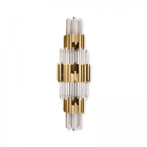 Sienas lampas SPWS-W0017 Imperatoriskās ģimenes eleganta luksusa, cēla, izsmalcināta dizaina misiņš un kristāla stikls iedvesmo šarmu Viesnīcas dzīvojamās dzīvojamās istabas koridora sienas lampa