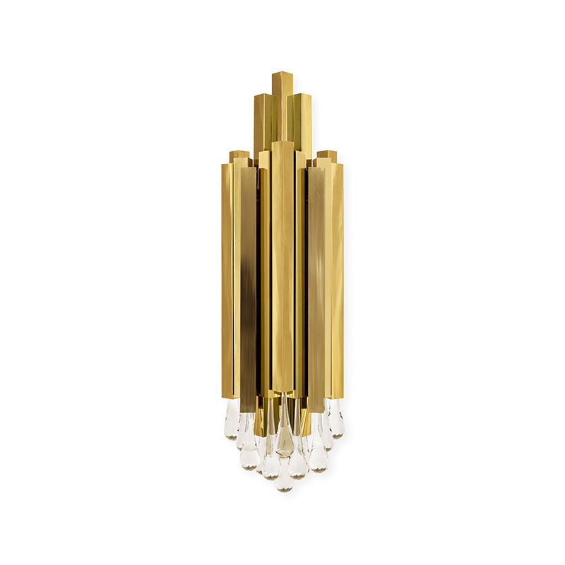 Wholesale China Waterproof Floor LED Light Factories Pricelist –  Wall Lamps SPWS-W0021 Exquisite, elegant and luxurious gold-plated brass high-quality crystal glass Hotel Villa corridor hal...