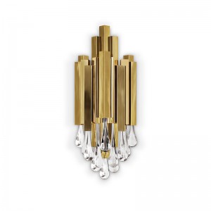 Стенни лампи SPWS-W004 Trump pedigree фина форма изящна и гладка атмосфера позлатена месингова кристална стъклена тръба Hotel Residence елегантна и модерна стенна лампа