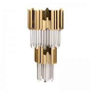 Wall Lamp SPWS-W006 Empire State building malakas na kamangha-manghang luxury high-end custom na Brass Crystal Glass Hotel residential wall lamp