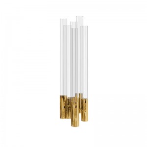 Wall Lamps SPWS-W007 Gold Plated Brass elegant and exquisite handmade crystal glass tube magic custom Hotel residential art wall lamp