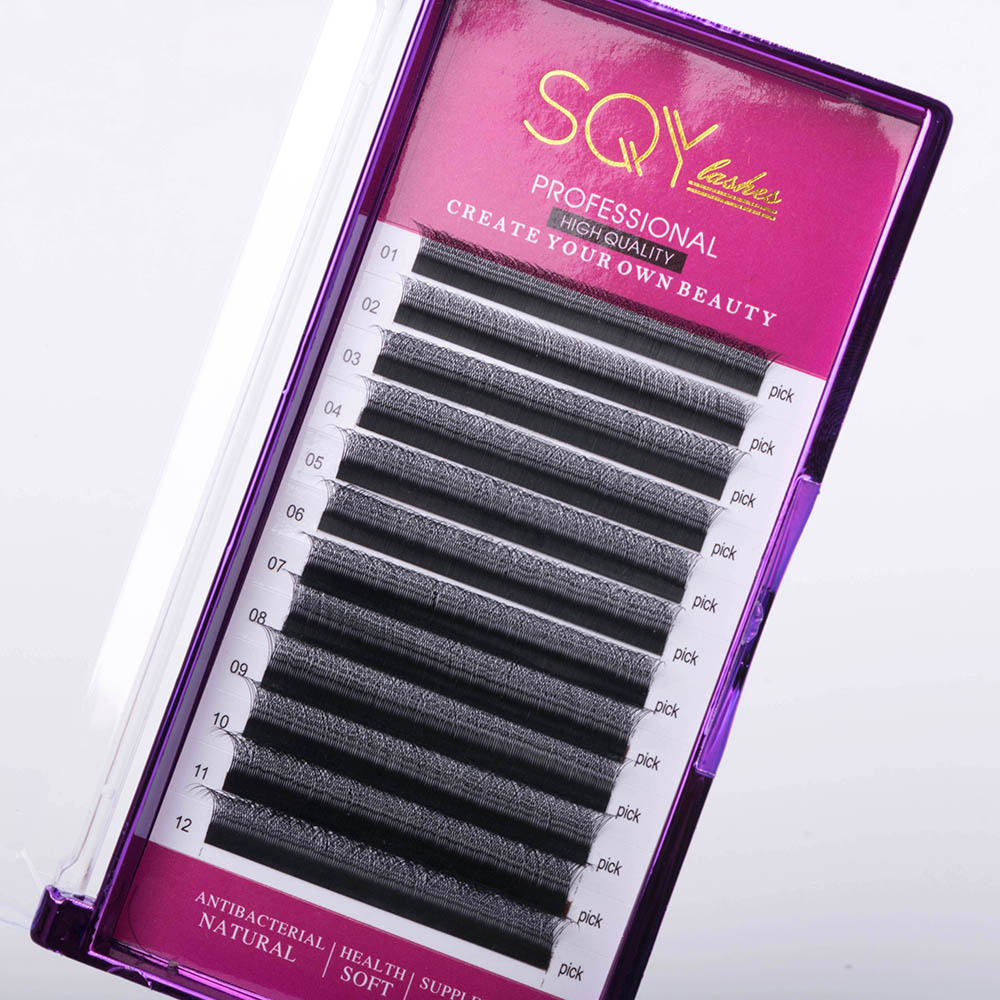 Fast delivery Flat Lashes - 3D Premade Fans Clover Lashes C Curl 0.05 8-15mm Mixed Length 12 Lines – SQY