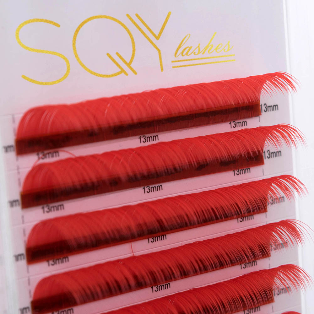 OEM manufacturer Golden Ratio Eyebrow Ruler - Wholesale Colored Lashes Extensions 0.07 DD Curl Volume Lashes 13mm 12Lines – SQY