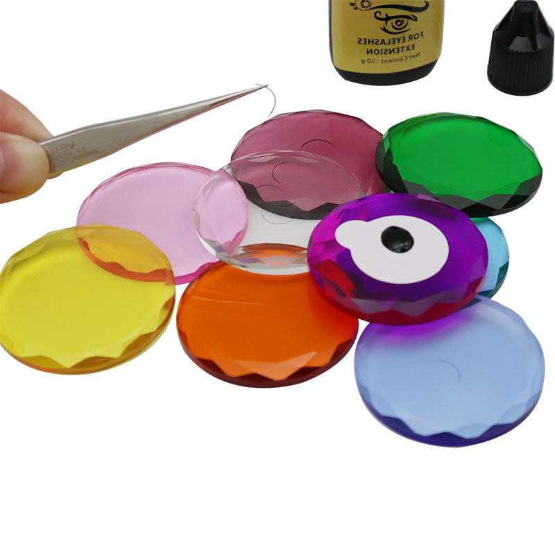 Wholesale Crystal Glass Glue Pallet Holder For Eyelash Extensions