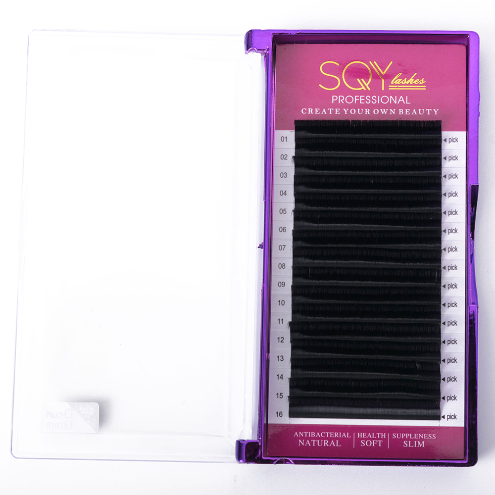Best-Selling Lash Extensions Sizes - Easy Fan Fast-fanning Volume Lashes 0.07 D Curl 12mm 16 Lines – SQY