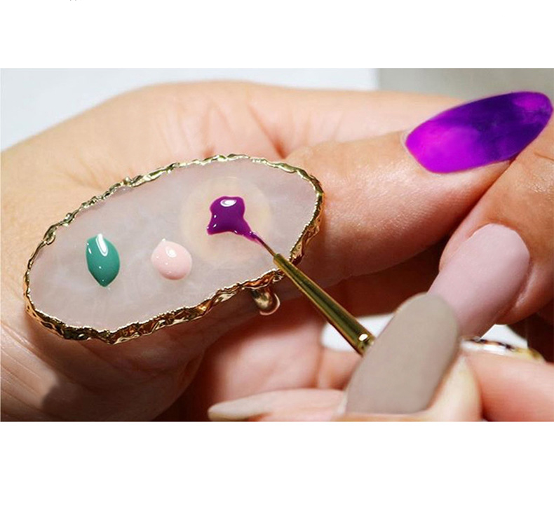 Ring Type Resin Stone Color Gel  Palette For False Nail Tips & Eyelash Extensions