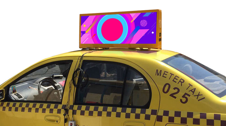Taxi Top LED Display duebel Säit 960 x 320mm Al Profil