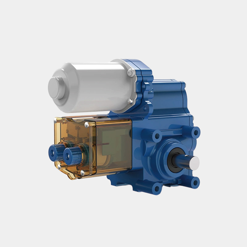 Dual output worm gear motor gearbox for ventilation