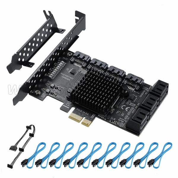 PCIe to 10 Ports SATA Expansion Card