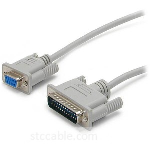 10 ft Cross Wired DB9 to DB25 Serial Null Modem Cable – female to male