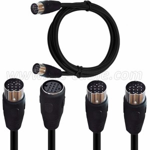 OEM/ODM China DIN 3pin 4pin 5pin 6pin 7pin 8pin 9pin 13 Pin Right Angle 90 Degree Cable