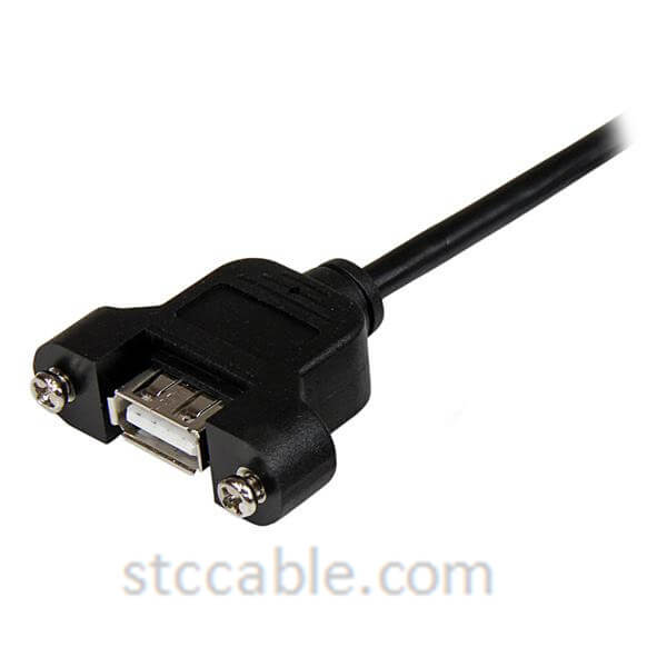 2 ft Panel Mount USB Cable A to A – Female to male