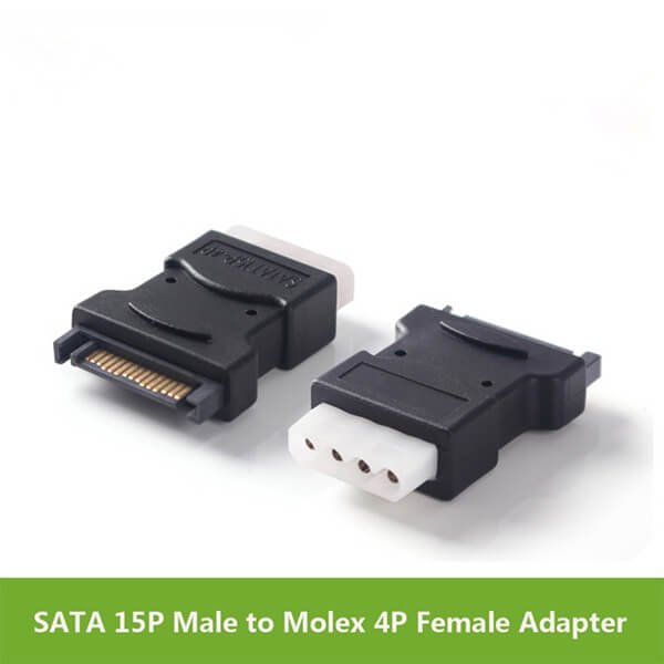 Hot sale Factory Rs232 Port Custom - 15Pin Sata Serial ATA Male to Molex IDE 4 Pin Female – STC-CABLE