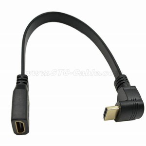 Flat HDMI Extension Cable Down Angle