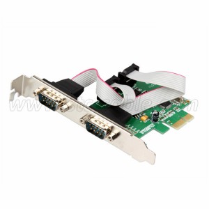 PCIe to 2 Ports RS232 DB9 Serial Controller Card