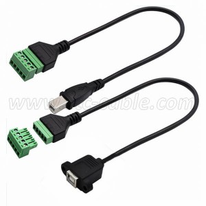 USB 2.0 Type B to 5 pin Screw Terminal Block Cable
