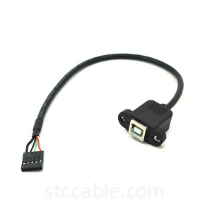 USB 2.0 B Female socket Printer Panel Mount to Pitch 2.0mm 5pin Housing PCB Motherboard Cable