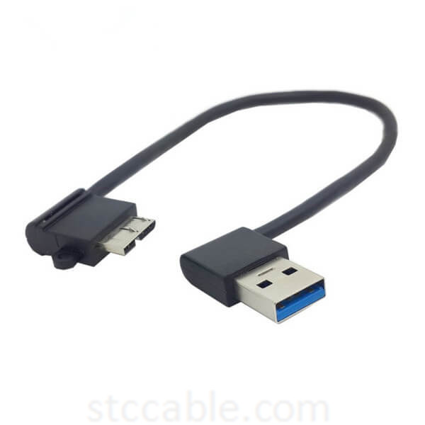 Micro B plug 10pin right angle to  USB 3.0 A male 90 down angle Cable Adaptor 