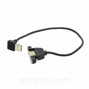 Угловой разъем USB 2.0 A под углом 90 градусов вверх к удлинительному кабелю-мама с отверстием для крепления на панели