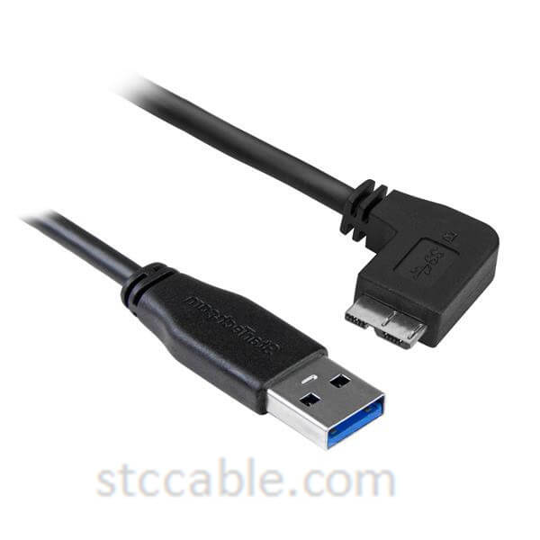 Professional Design Super Voice Portable Speaker - Slim Micro USB 3.0 Cable – Male to male – Left-Angle Micro-USB – 0.5m (20in) – STC-CABLE
